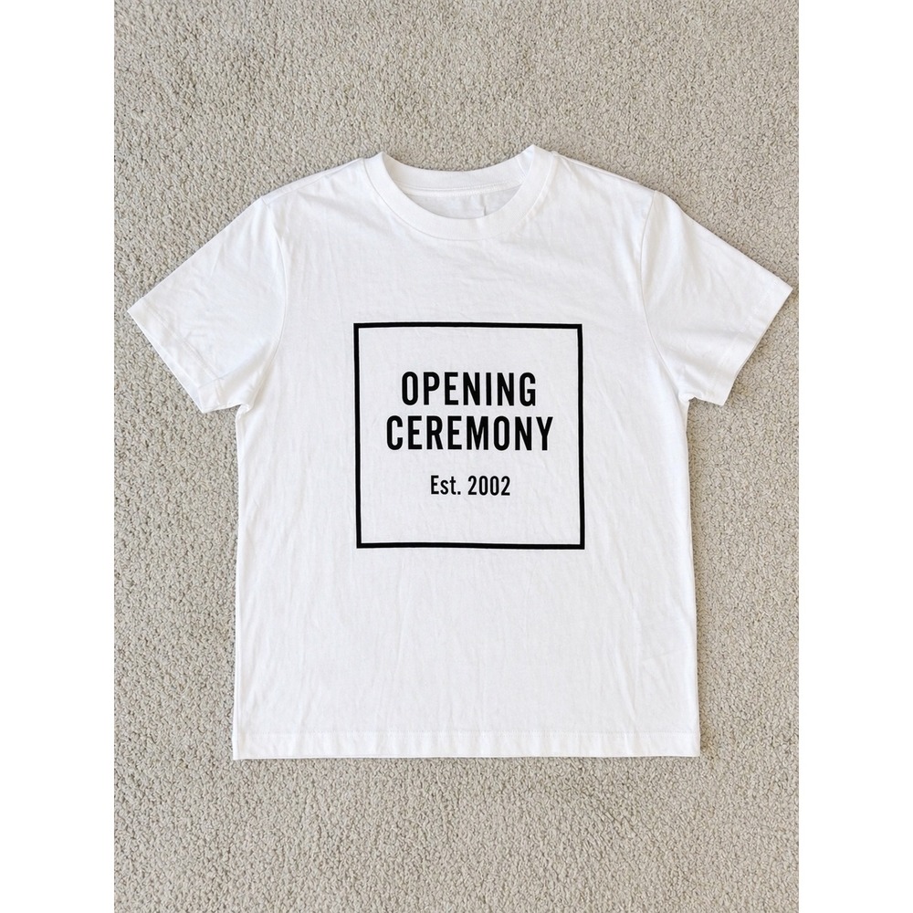 Opening Ceremony White Box Logo Graphic T-Shirt XS Made in Italy NWT